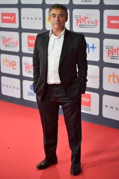 Eduard Fernandez attends to Red Carpet of Platino Awards 2021 on October 03, 2021 in Madrid, Spain.