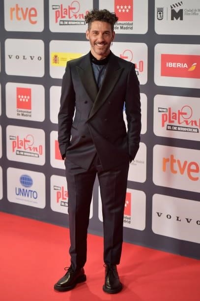 Erick Elías attends to Red Carpet of Platino Awards 2021 on October 03, 2021 in Madrid, Spain.