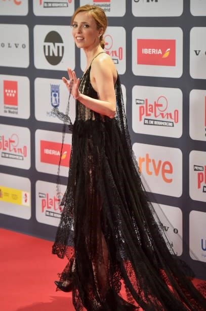 Leticia Dolera attends to Red Carpet of Platino Awards 2021 on October 03, 2021 in Madrid, Spain.