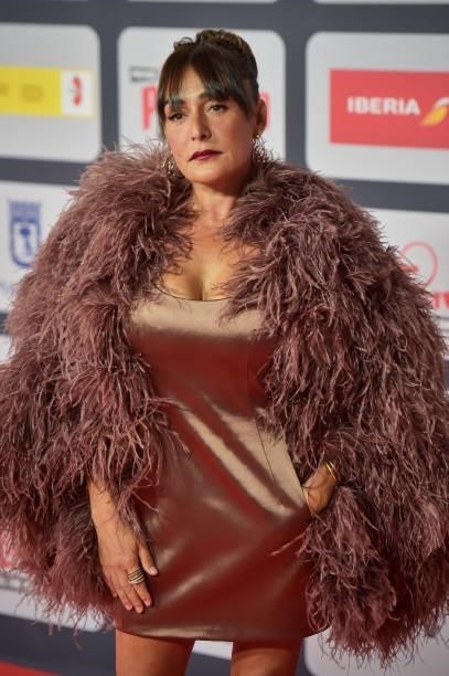 Candela Peña attends to Red Carpet of Platino Awards 2021 on October 03, 2021 in Madrid, Spain.