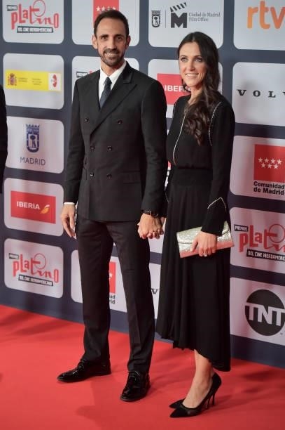 Juanfran Torres and Veronica Sierras attends to Red Carpet of Platino Awards 2021 on October 03, 2021 in Madrid, Spain.