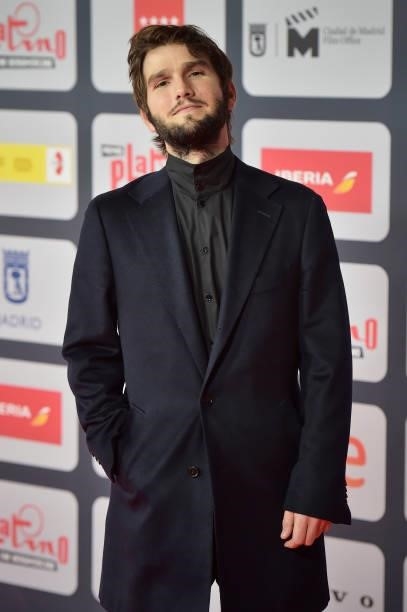 Lucas Vidal attends to Red Carpet of Platino Awards 2021 on October 03, 2021 in Madrid, Spain.