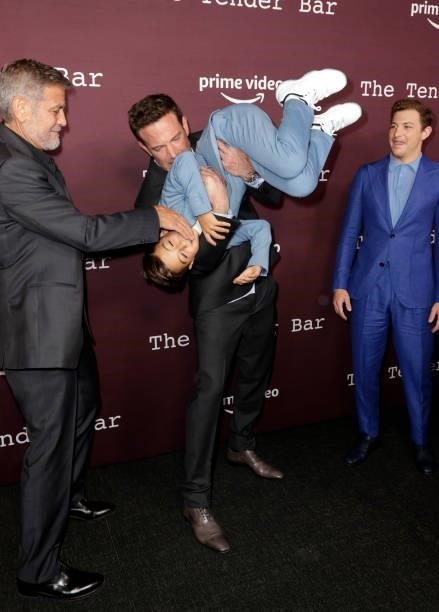 George Clooney, Ben Affleck, Daniel Ranieri, Tye Sheridan attend Amazon Studios Presents Los Angeles Premiere of "The Tender Bar