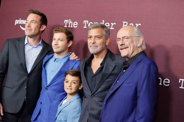 Ben Affleck, Tye Sheridan, Daniel Ranieri, George Clooney and Christopher Lloyd attend the Los Angeles Premiere of "The Tender Bar