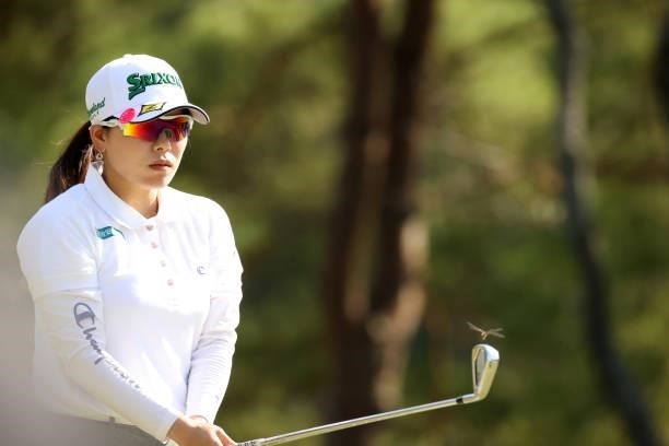 Minami Katsu of Japan is seen before her tee shot on the 8th hole during the final round of the 54th Japan Women's Open Golf Championship at...