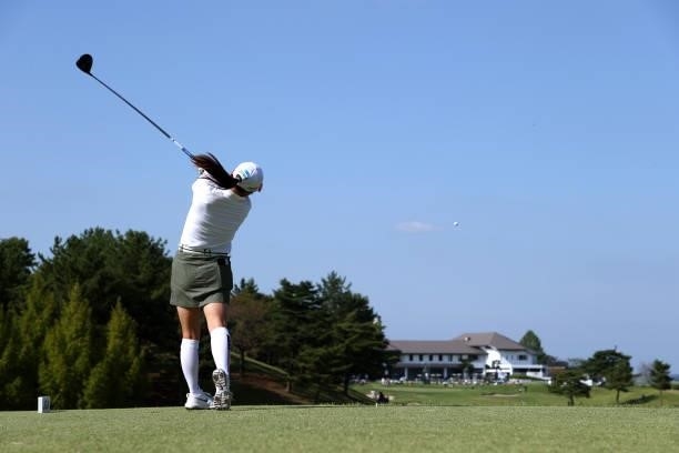 Minami Katsu of Japan hits her tee shot on the 9th hole during the final round of the 54th Japan Women's Open Golf Championship at Karasuyamajo...