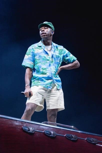 Rapper Tyler, the Creator performs onstage during weekend one, day three of Austin City Limits Music Festival at Zilker Park on October 03, 2021 in...