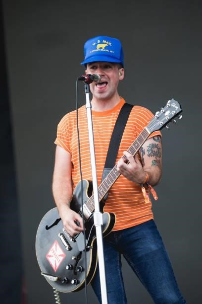 Tony Esposito of White Reaper performs onstage during weekend one, day three of Austin City Limits Music Festival at Zilker Park on October 03, 2021...