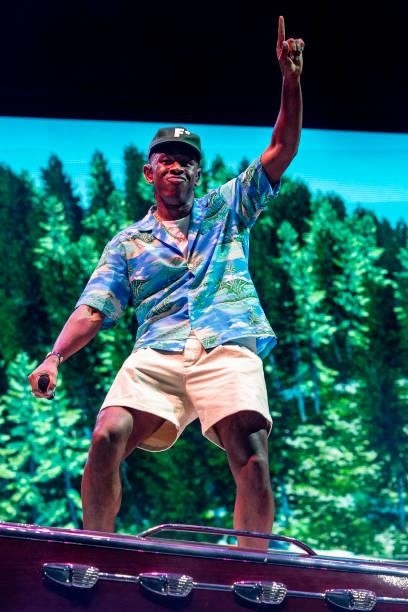 Tyler The Creator performs during weekend one of Austin City Limits Music Festival at Zilker Park on October 03, 2021 in Austin, Texas.