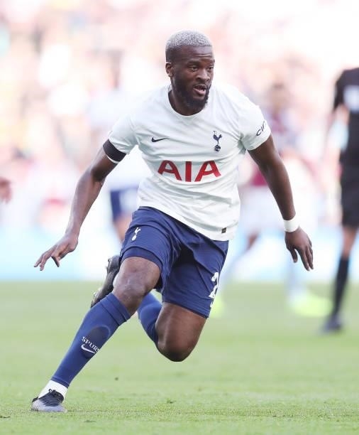 Tanguy Ndombele of Tottenham Hotspur during the Premier League match between Tottenham Hotspur and Aston Villa at Tottenham Hotspur Stadium on...
