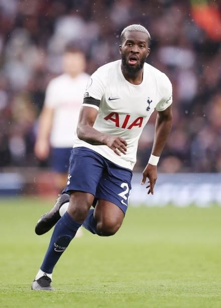 Tanguy Ndombele of Tottenham Hotspur during the Premier League match between Tottenham Hotspur and Aston Villa at Tottenham Hotspur Stadium on...