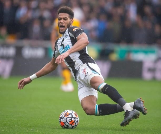 Joelinton Apolinário de Lira of Newcastle United during the Premier League match between Wolverhampton Wanderers and Newcastle United at Molineux on...