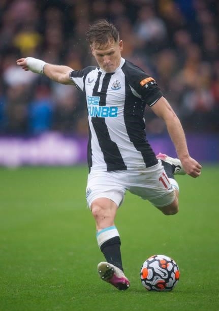 Matt Richtie of Newcastle United during the Premier League match between Wolverhampton Wanderers and Newcastle United at Molineux on October 2, 2021...