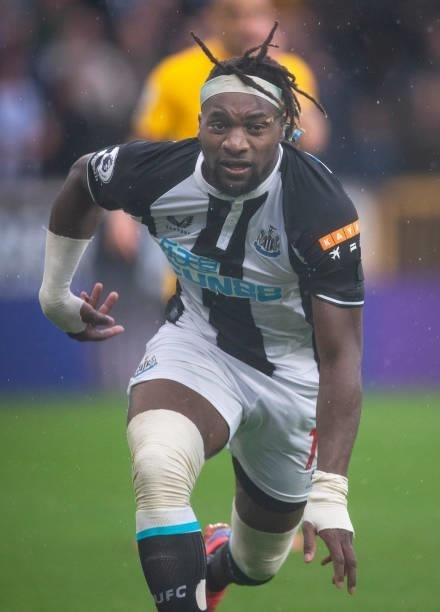 Allan Saint-Maximin of Newcastle United in action during the Premier League match between Wolverhampton Wanderers and Newcastle United at Molineux on...