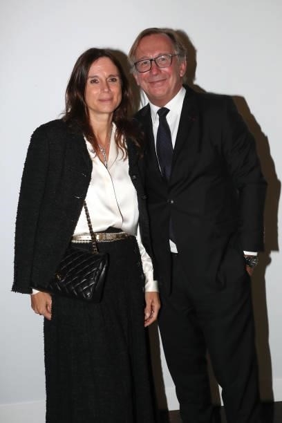 President of Fashion Activities at Chanel Bruno Pavlovsky and his wife Nathalie Pavlovsky attend the Chanel Womenswear Spring/Summer 2022 show as...