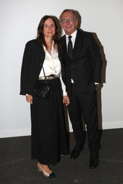 President of Fashion Activities at Chanel Bruno Pavlovsky and his wife Nathalie Pavlovsky attend the Chanel Womenswear Spring/Summer 2022 show as...