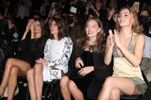 Alma Jodorowsky, Charlotte Casiraghi, Kristine Froseth and Lily-Rose Depp attend the Chanel Womenswear Spring/Summer 2022 show as part of Paris...
