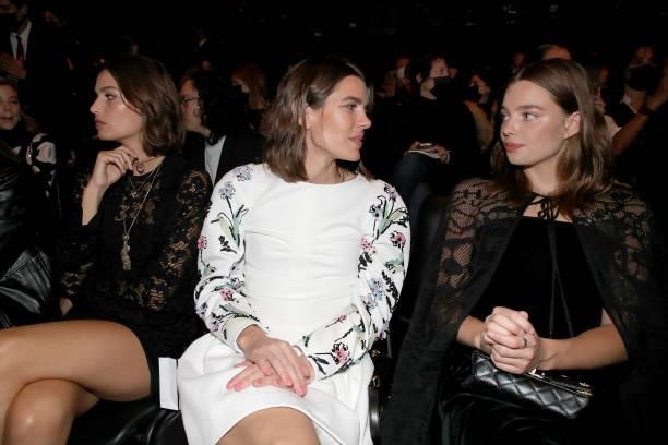 Alma Jodorowsky, Charlotte Casiraghi and Kristine Froseth attend the Chanel Womenswear Spring/Summer 2022 show as part of Paris Fashion Week on...