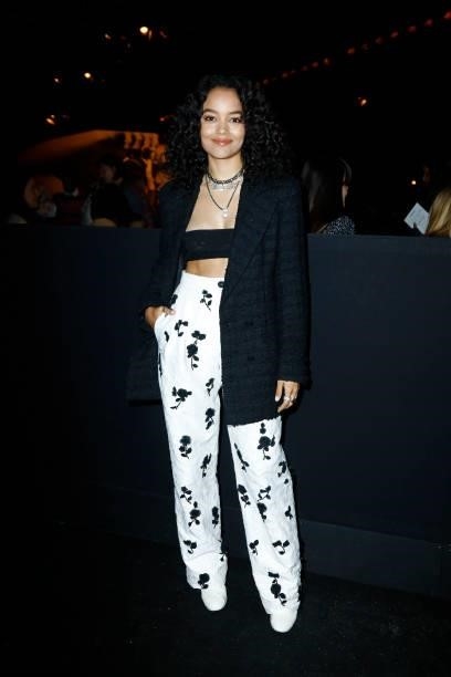 Whitney Peak attends the Chanel Womenswear Spring/Summer 2022 show as part of Paris Fashion Week on October 05, 2021 in Paris, France.