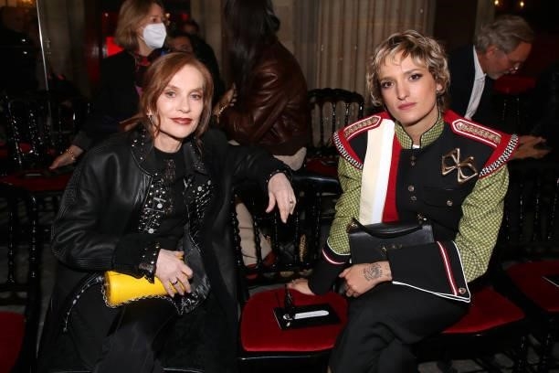 Isabelle Huppert and Agathe Rousselle attend the Louis Vuitton Womenswear Spring/Summer 2022 show as part of Paris Fashion Week on October 05, 2021...