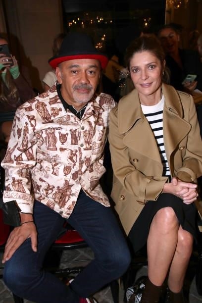 Christian Louboutin and Chiara Mastroianni attend the Louis Vuitton Womenswear Spring/Summer 2022 show as part of Paris Fashion Week on October 05,...