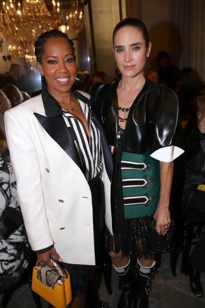 Regina King and Jennifer Connelly attend the Louis Vuitton Womenswear Spring/Summer 2022 show as part of Paris Fashion Week on October 05, 2021 in...