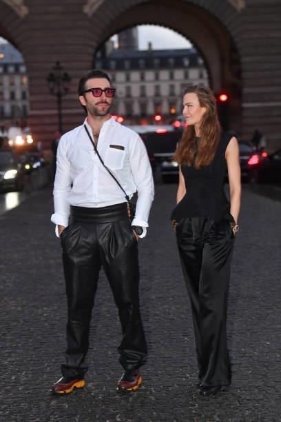 Kash Amini and Vanessa Wurm attends the Louis Vuitton Womenswear Spring/Summer 2022 show as part of Paris Fashion Week on October 05, 2021 in Paris,...