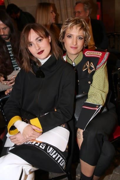 Renate Reinsve and Agathe Rousselle attend the Louis Vuitton Womenswear Spring/Summer 2022 show as part of Paris Fashion Week on October 05, 2021 in...