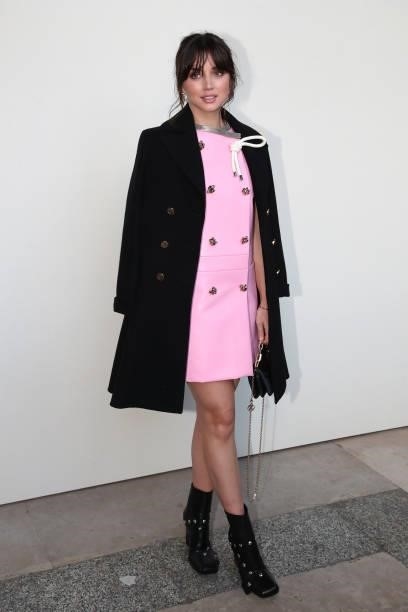 Ana de Armas attends the Louis Vuitton Womenswear Spring/Summer 2022 show as part of Paris Fashion Week on October 05, 2021 in Paris, France.