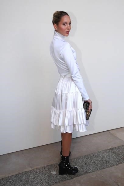 Maria Olympia of Greece attends the Louis Vuitton Womenswear Spring/Summer 2022 show as part of Paris Fashion Week on October 05, 2021 in Paris,...