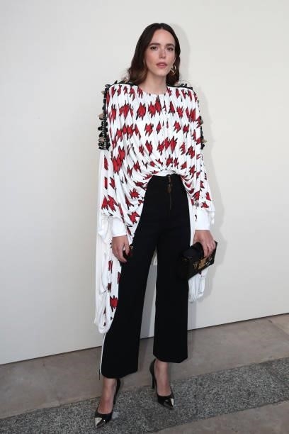 Stacy Martin attends the Louis Vuitton Womenswear Spring/Summer 2022 show as part of Paris Fashion Week on October 05, 2021 in Paris, France.