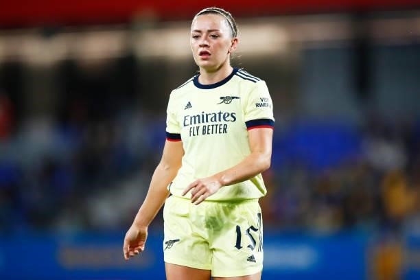 Katie McCabe of Arsenal WFC looks on during the UEFA Women's Champions League group C match between FC Barcelona and Arsenal WFC at Estadi Johan...