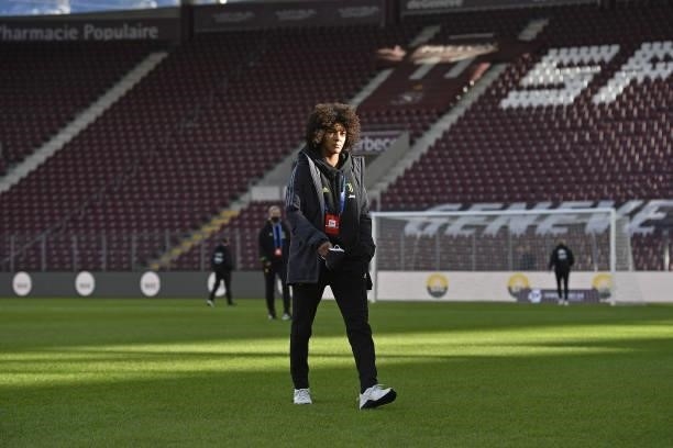 Sara Gama of Juventus' women inspection the pitch prior to the UEFA Women's Champions League group A match between Servette FCCF and Juventus at...