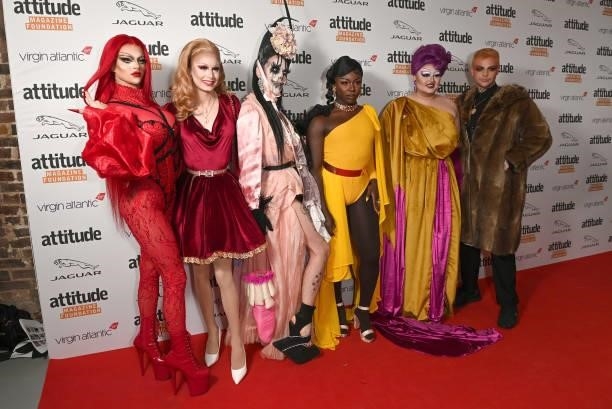 Krystal Versace, Scarlett Harlett, Charity Kase and guests attend The Virgin Atlantic Attitude Awards 2021 at The Roundhouse on October 06, 2021 in...