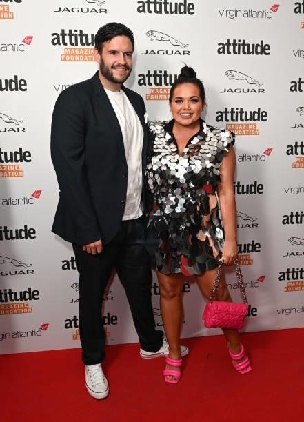 Scott Dobby and Scarlett Moffatt attend The Virgin Atlantic Attitude Awards 2021 at The Roundhouse on October 06, 2021 in London, England.