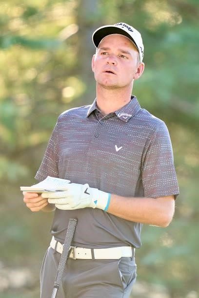 Dale Whitnell of England looks on during Day One of The Acciona Open de Espana at Club de Campo Villa de Madrid on October 07, 2021 in Madrid, Spain.