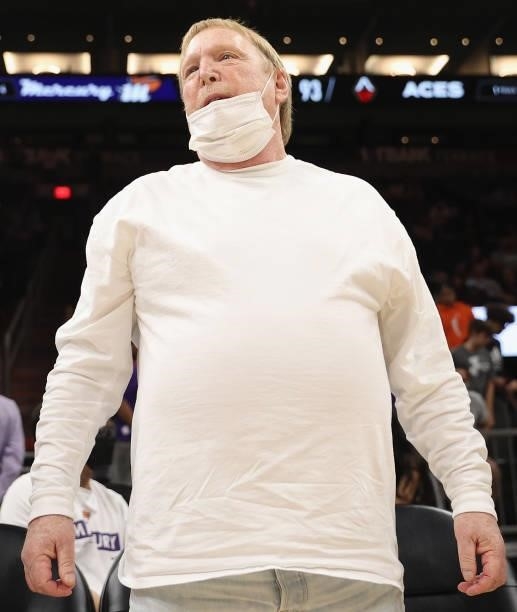 Las Vegas Raiders owner and managing general partner and Las Vegas Aces owner Mark Davis during the second half in Game Four of the 2021 WNBA...