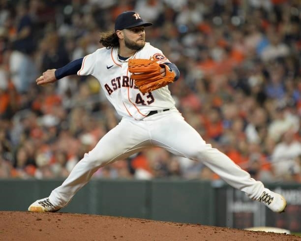 Lance McCullers of the Houston Astros pitches against the Chicago White Sox during Game One of the American League Division Series on October 7, 2021...