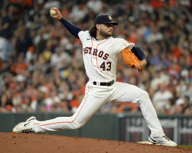 Lance McCullers of the Houston Astros pitches against the Chicago White Sox during Game One of the American League Division Series on October 7, 2021...