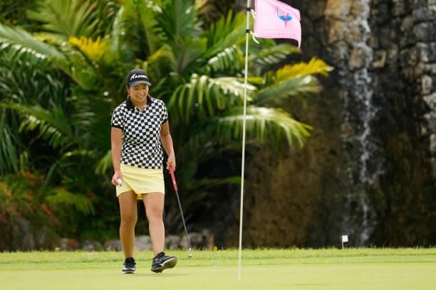 Juri Matsumoto of Japan is seen on the 14th green during the second round of Kanehide Miyarabi Open at the Kanehide Kise Country Club on October 8,...