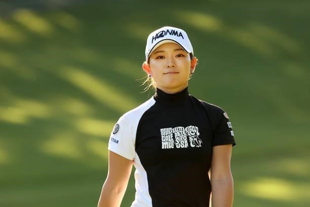 Momo Yoshikawa of Japan is seen on the 8th hole during the first round of the Stanley Ladies at Tomei Country Club on October 8, 2021 in Susono,...