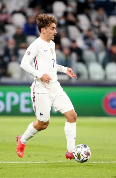 Antoine Griezmann of France during the UEFA Nations League 2021 Semi-final match between Belgium and France at Juventus Stadium on October 7, 2021 in...