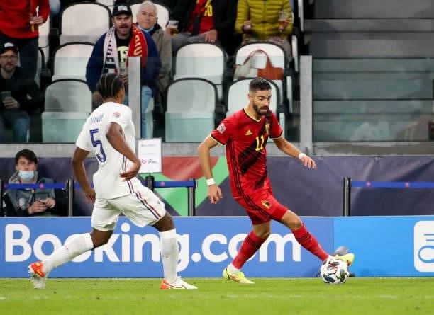 Yannick Carrasco of Belgium during the UEFA Nations League 2021 Semi-final match between Belgium and France at Juventus Stadium on October 7, 2021 in...