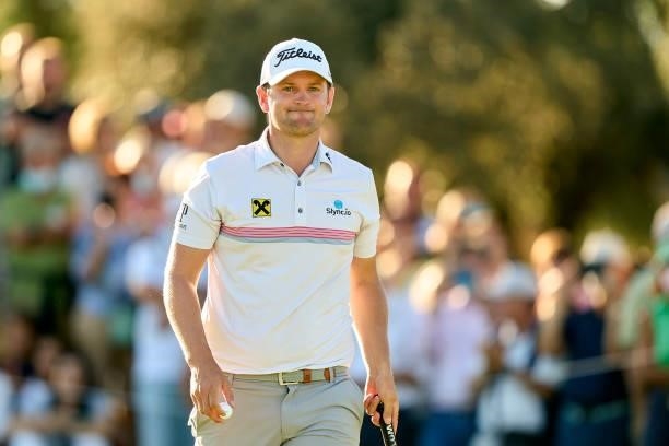 Bernd Wiesberger of Austria reacts during Day Two of The Open de Espana at Club de Campo Villa de Madrid on October 08, 2021 in Madrid, Spain.