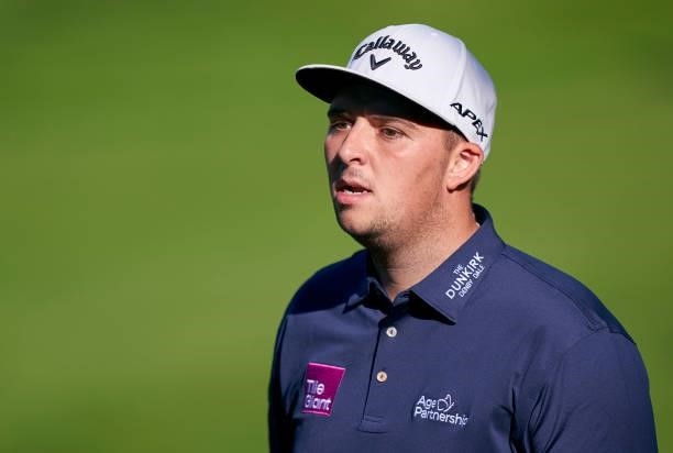 Marcus Armitage of England looks on during Day Two of The Open de Espana at Club de Campo Villa de Madrid on October 08, 2021 in Madrid, Spain.
