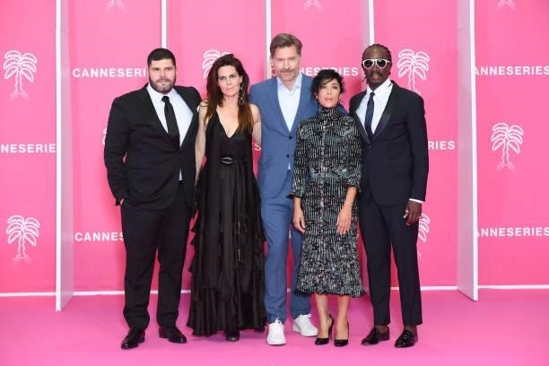 Salvatore Esposito, Sigal Avin, Nikolaj Coster-Waldau, Naidra Ayadi and Marco Prince attend the opening ceremony during the 4th Canneseries Festival...