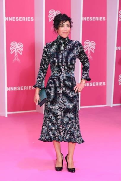 Naidra Ayadi attends the opening ceremony during the 4th Canneseries Festival on October 08, 2021 in Cannes, France.