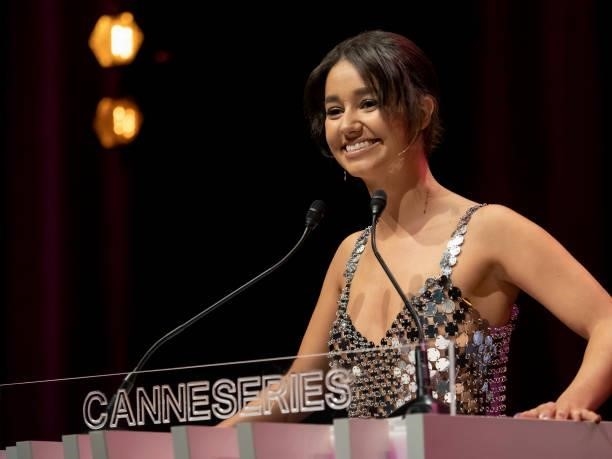 Lena Mahfouf aka Lena Situation attends the opening ceremony during the 4th Canneseries Festival on October 08, 2021 in Cannes, France.