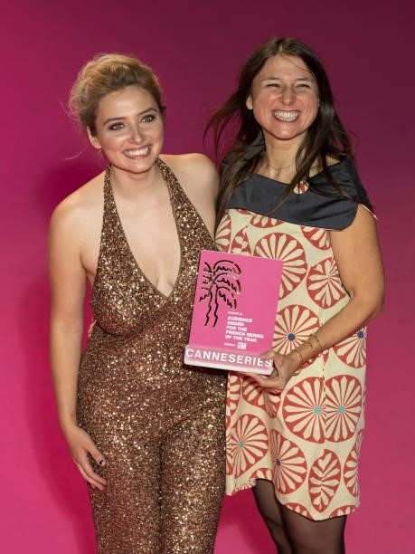 Lula Cotton Frapier and Marie Roussin attends the opening ceremony during the 4th Canneseries Festival on October 08, 2021 in Cannes, France.