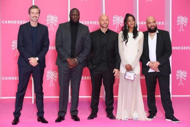 Charles Van Tieghem, Saidou Camara, Franck Gastambide, Laetitia Kerfa and David Diane attend the opening ceremony during the 4th Canneseries Festival...